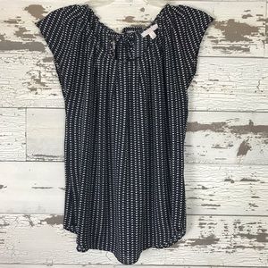 LC womens blouse navy/white hearts Small